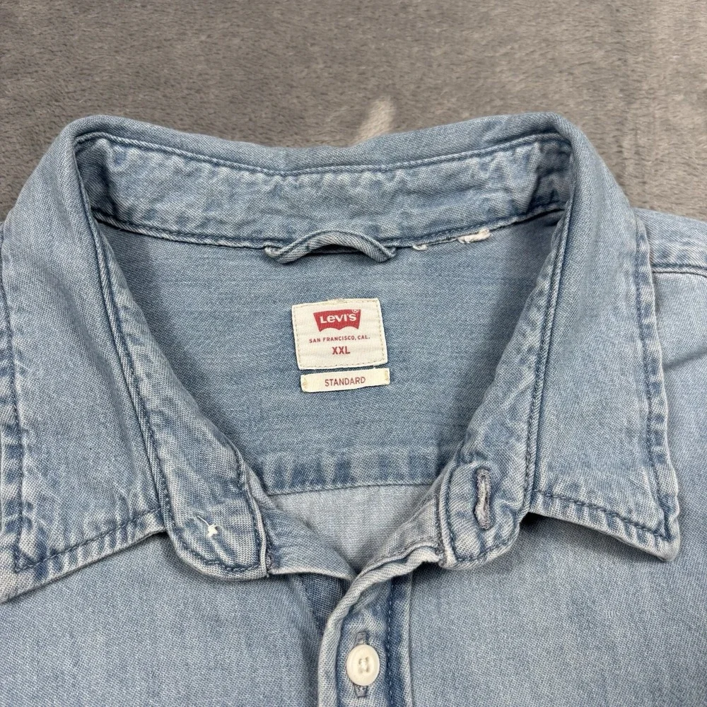 Levis Shirt Men's Size XXL Button Up Standard Fit Cotton Denim Casual